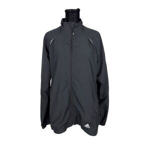 Adidas Black Reflective Full Zip Windbreaker - Women’s XL